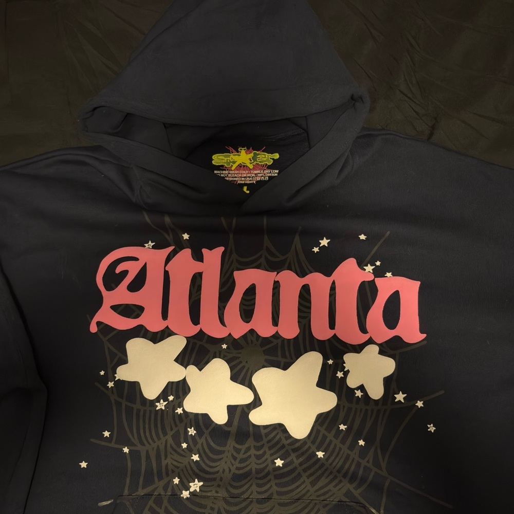 Navy Blue Atlanta Sp5der Hoodie